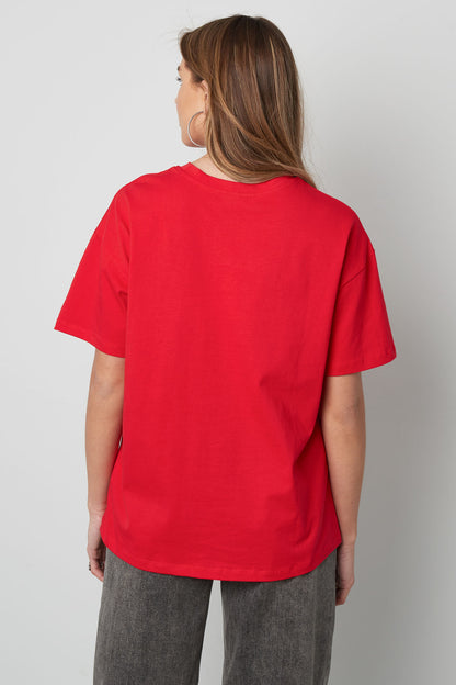 Cotton Vrouwen T-shirt Oversized OUI Print