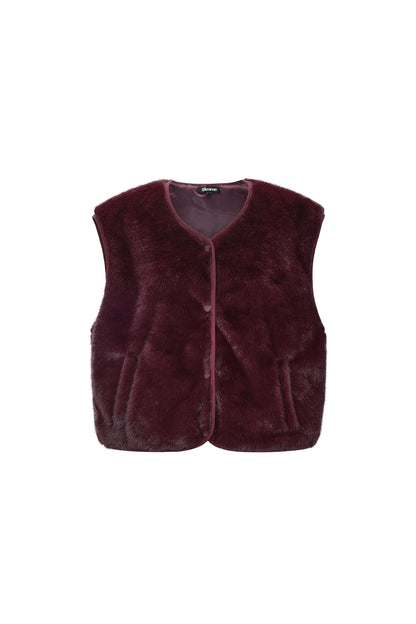 Mouwloos vest van imitatiebont