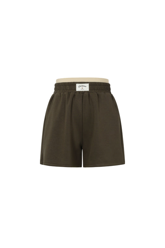 Gebreide Polyestervezel Vrouwen Casual Shorts Sporty Solide Kleur