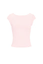 Nylon Gebreide Vrouwen T-shirt Basis Effen Kleur Lente/Zomer