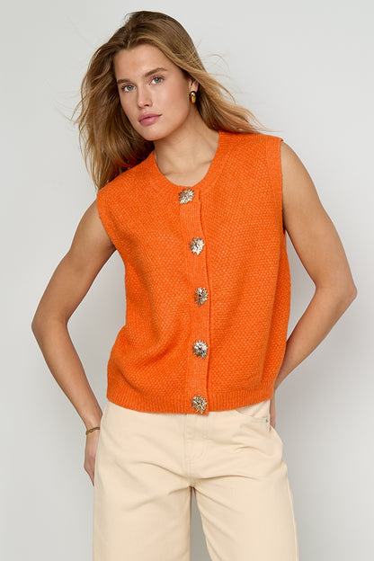 Gebreide Polyestervezel Vrouwen Gebreide Vest Casual Solide Kleur