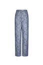 Cotton Woven Vrouwen Rechte Broek Casual Bloemenprint