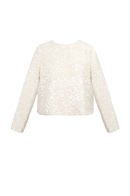 Polyester Lange Mouw Top Geknipt Met Vlinderdetail