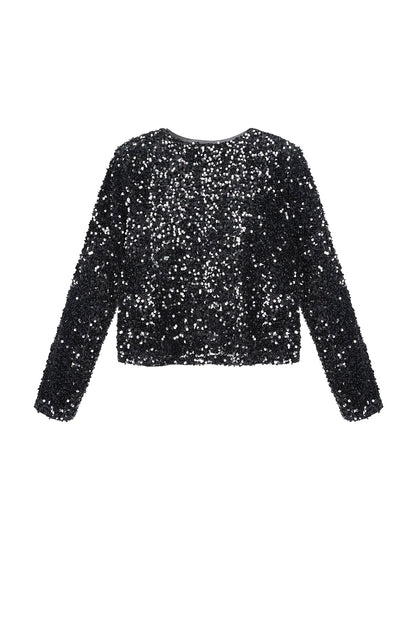 Polyester Lange Mouw Top Geknipt Met Vlinderdetail