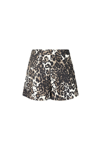 Katoen Vrouwen Shorts Luipaardprint Hoge Taille