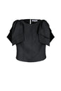 Polyester Vrouwen Korte Mouw Top Plooimouw Ontwerp
