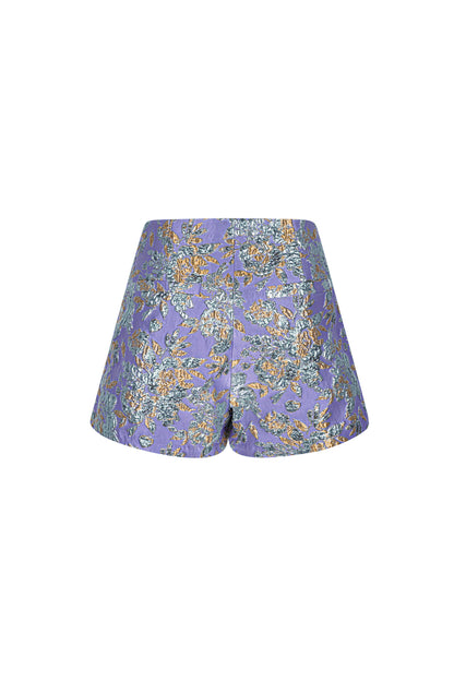 Polyester Vrouwen Hoge Taille Shorts Bloemenprint