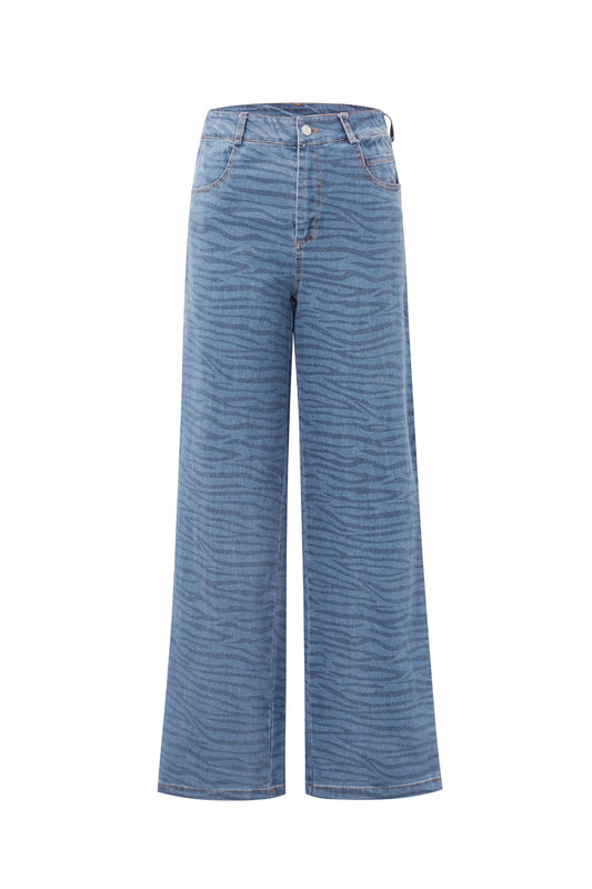 Cotton Woven Vrouwen Rechte Jeans Medium Indigo Casual