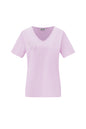 Cotton Vrouwen V-Hals T-Shirt Geborduurd Hart Ontwerp