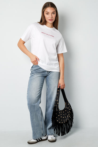 Cotton Vrouwen T-shirt Casual Letters