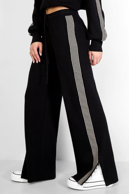 gebreide broek met strepen