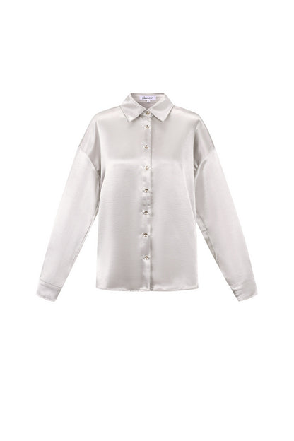 Woven Polyester Fiber Vrouwen Overhemd Casual Solid Color Basic