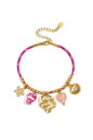 Armbanden met touwbedeltjes, bloemen, casual, dagelijkse, romantische serie, damessieraden
