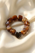 Armband met hart bruin