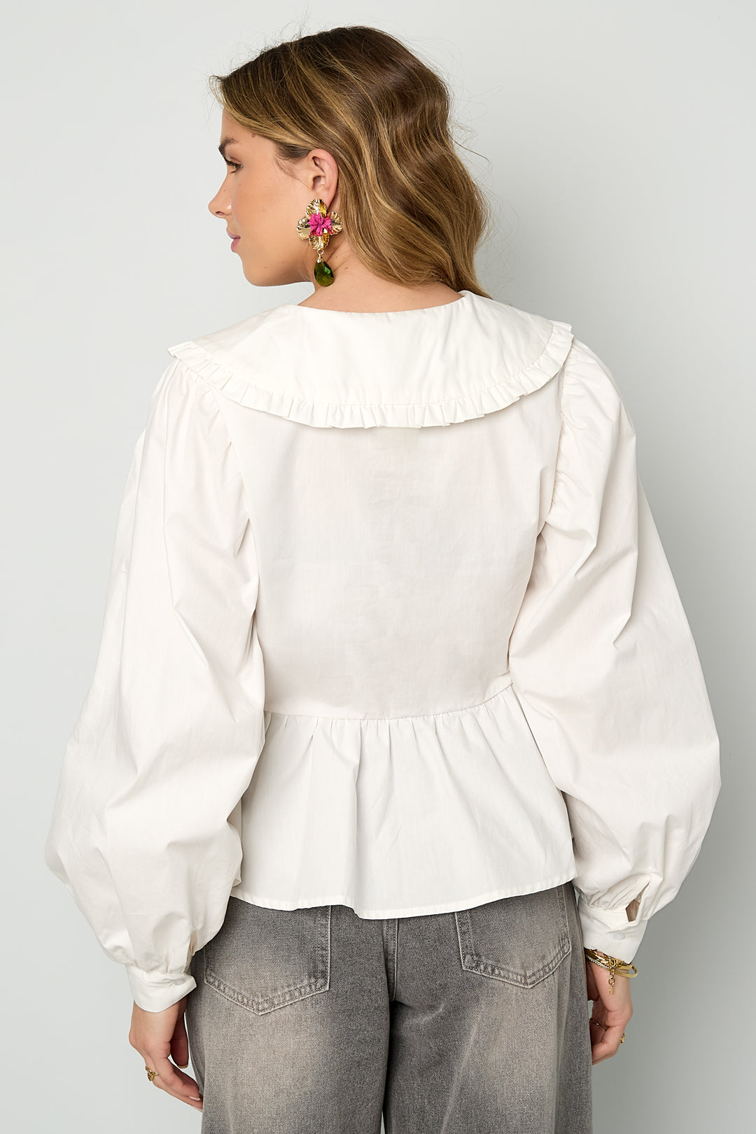 Katoenen blouses en overhemden Effen casual lente/zomerkleding