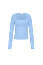 Gebreide Nylon Vrouwen Lange Mouw Top Basis Solide Kleur