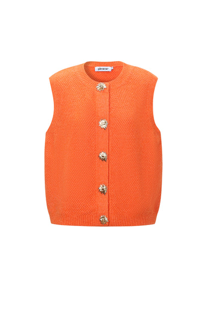 Gebreide Polyestervezel Vrouwen Gebreide Vest Casual Solide Kleur